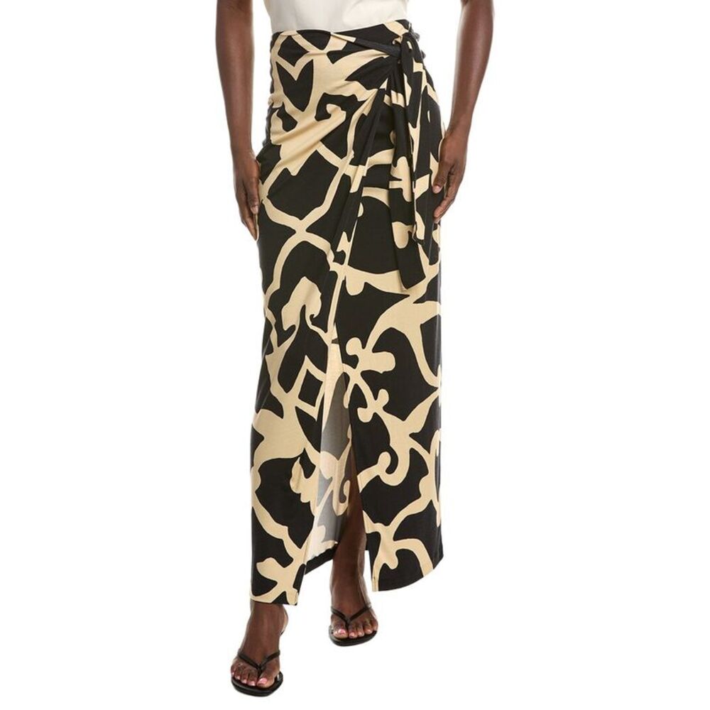 Diane Von Furstenberg Womens Bianca Wool-Blend Skirt, Black
